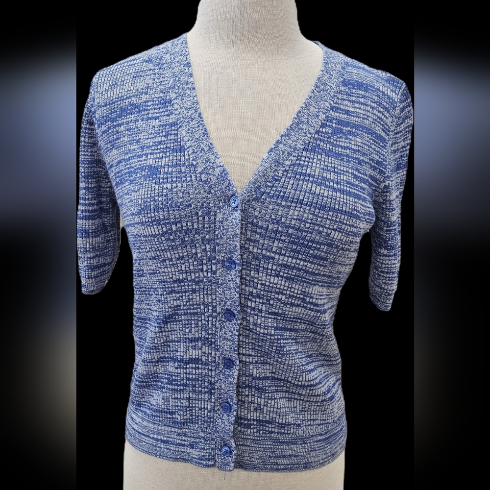 Blue Button-Up Women's Sweater